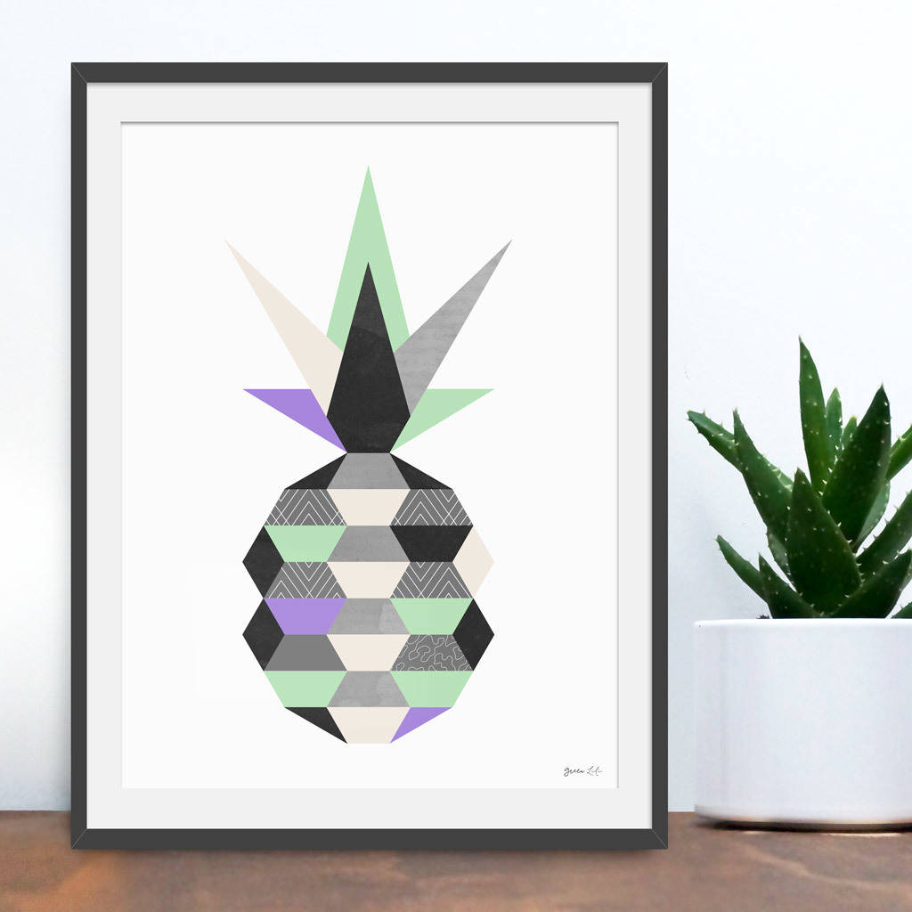 geometric pineapple drawing