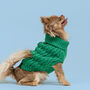 Plain Knitted Green Dog Jumper, thumbnail 2 of 4