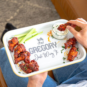 Personalised Chicken Wing Enamel Tray, 2 of 5
