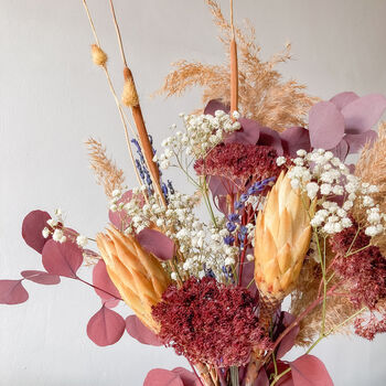Burgundy Bouquet With Grasses And Proteas, 4 of 5