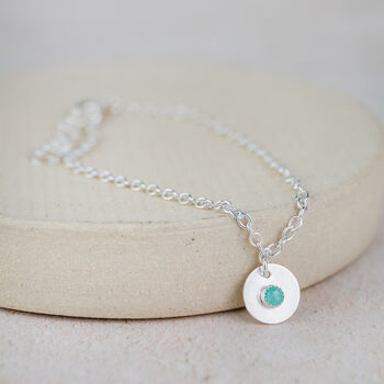 Sterling Silver Boho Birthstone Bracelet, 3 of 6