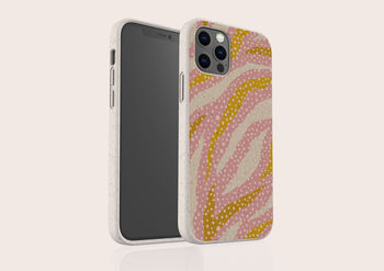 Pink Abstract Dots Biodegradable Phone Case, 4 of 7