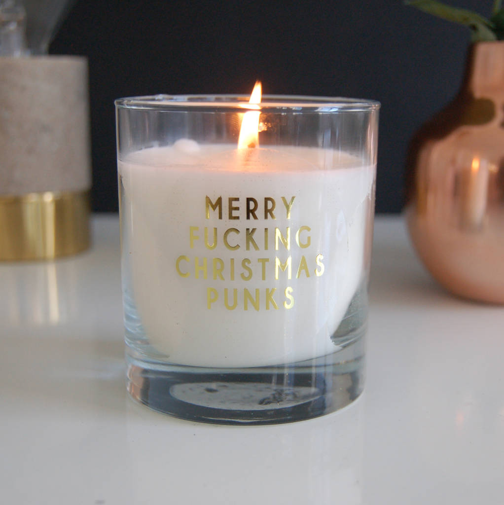 Totally Personalised Gold Christmas Candle Modern By The Luxe Co