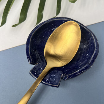 Dark Blue Speckled Spoon Rest, 2 of 5