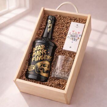 Mother’s Day Dead Man’s Fingers Spiced Rum Gift Set In Wooden Keepsake Box, 2 of 5