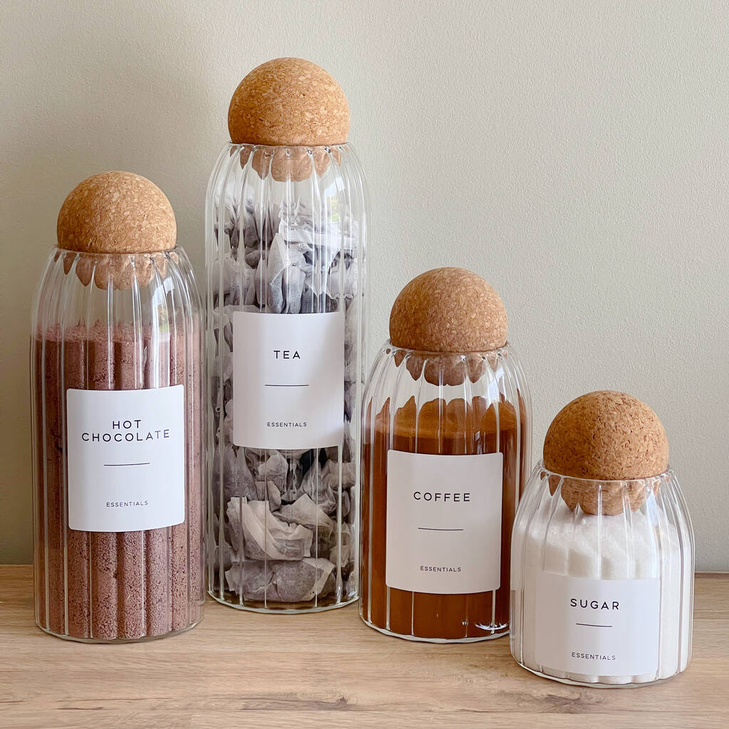 Rippled Cork Ball Jar With Personalised Label, 1 of 10