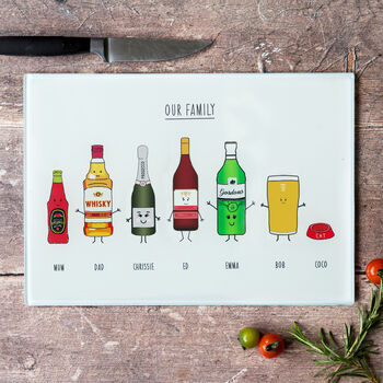 Personalised Family Drinks Chopping Board, 2 of 12