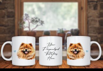 Personalised Chow Chow Dog Hearts Pet Gift Mug, 2 of 2
