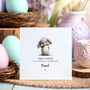 Adorable Bunny Easter Card For A Special Boy Customisable, thumbnail 1 of 5