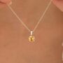 Citrine Solitaire Pendant Necklace In Sterling Silver And Gold, thumbnail 9 of 11