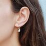 Sterling Silver Puffin Bird Dangle Hoops Earrings, thumbnail 3 of 10