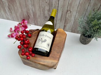 Hand Carved Driftwood Single Wine Bottle Holder Gift, 8 of 9