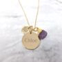 50th Birthday Gold Vermeil Plated Gemstone Necklace, thumbnail 1 of 5