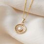 9ct Gold Pearl Sunburst Charm Necklace, thumbnail 2 of 3