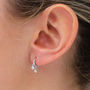 Gold Plated Or Silver Crystal Drop Huggie Hoop Earrings, thumbnail 1 of 7