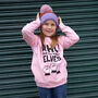 Who Run The World Elves Girls' Christmas Jumper In Pink, thumbnail 3 of 4