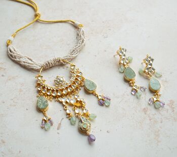 Amara Kundan Jewellery Set, 5 of 8