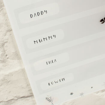 Personalised Wipe Clean Acrylic Weekly Family Planner, 4 of 6