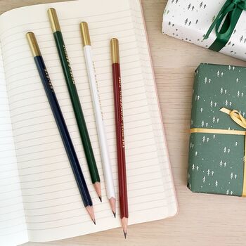 Set Of Two 'Merry And Bright' Christmas Pencils, 5 of 8
