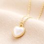 Pearl Heart Pendant Necklace In Gold, thumbnail 1 of 3