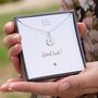 Four Leaf Clover Necklace And Personalised Message Card, thumbnail 5 of 11