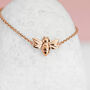 Adjustable 18ct Rose Gold Plated Bee Bracelet, thumbnail 1 of 8