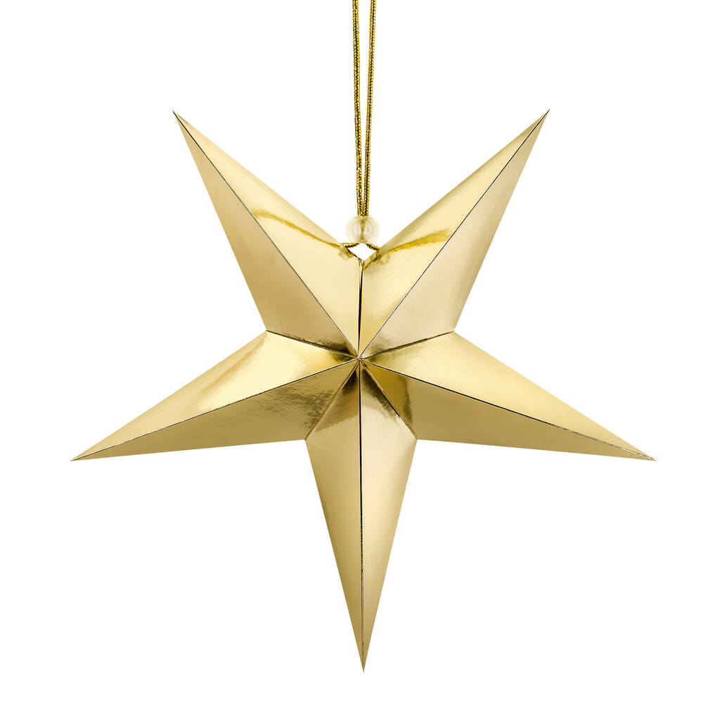 Metallic Gold Paper Star Decoration By Peach Blossom