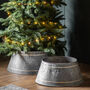 Starry Christmas Tree Skirt In Grey And Gold, thumbnail 1 of 3