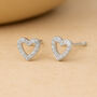 Sterling Silver Twinkling Open Heart Stud Earrings, thumbnail 1 of 7