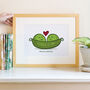 Peas In A Pod Valentines Or Wedding Gift Print, thumbnail 1 of 5