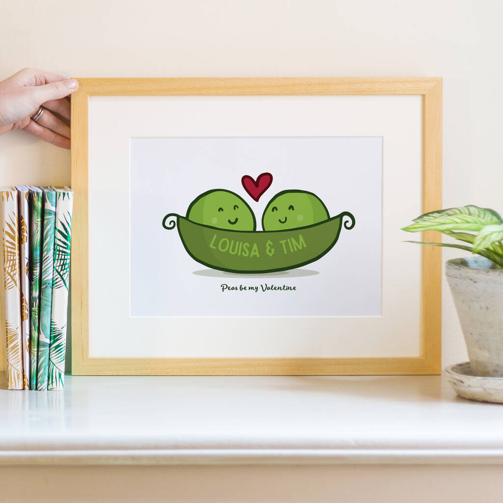 Peas In A Pod Valentines Or Wedding Gift Print, 1 of 5