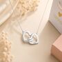 Personalise Mother And Daughter Twin Heart Necklace Engraved Name, thumbnail 4 of 10