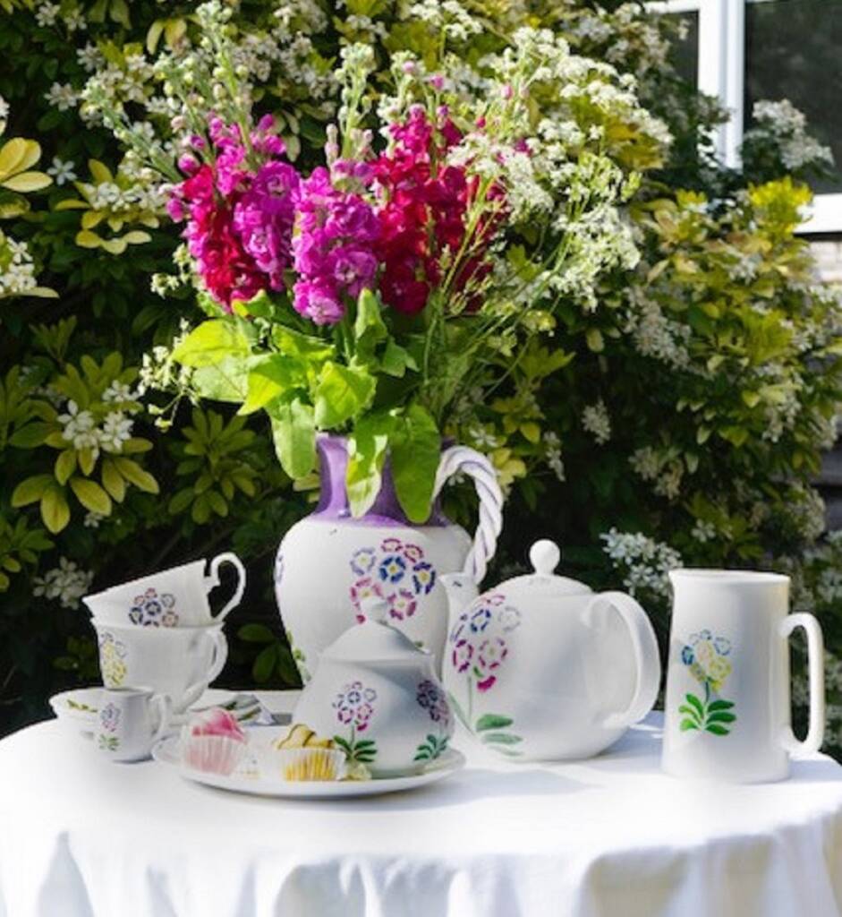 Auricula Large Bone China Teapot By Gabriella Shaw Ceramics