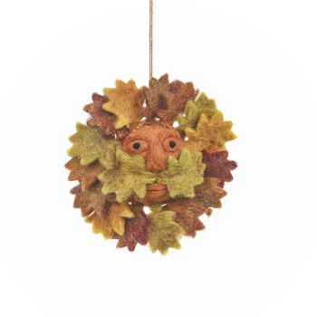 Handmade Felt Autumnal Greenman Hanging Decoration, 2 of 4