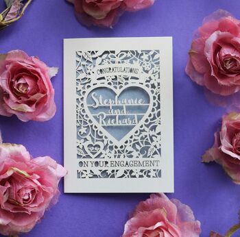 On Your Engagement Personalised Paper Cut Card, 11 of 12