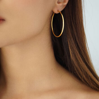 Quality 18k Plated Gold Hoops, Three Sizes, 2 of 8
