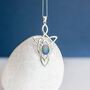 Genuine Extra Fine Opal Celtic Knot Necklace In Silver, thumbnail 2 of 9
