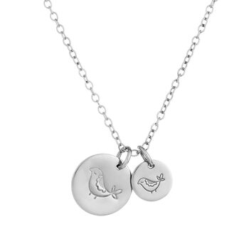 Gold Plated Or Silver Mama And Baby Bird Necklace, 3 of 3