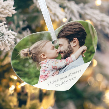 Any Message And Photo Ceramic Heart Hanging Decoration Bauble + Gift Box, 5 of 7