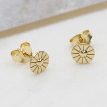 18ct Gold Plated Or Silver 'Love Shines' Earrings, 2 of 7