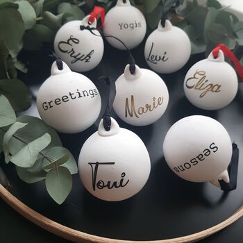 Personalised Ceramic Bauble. Different Styles Available, 4 of 5