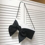 Ivory And Black Satin Bow Bridal Clutch Handbag Hope, thumbnail 1 of 7