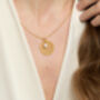 Credo Disk Pendant With Cultured Freshwater Pearl Drop, thumbnail 1 of 4
