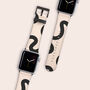 White Swirl Lines Vegan Leather Apple Watch Band, thumbnail 1 of 7