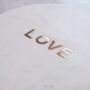 White Marble Serving Board With Gold Word Inlay, thumbnail 4 of 5