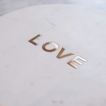 White Marble Serving Board With Gold Word Inlay, 4 of 5