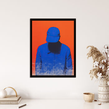 Invisible Blue Coral And Cobalt Bright Wall Art Print, 4 of 6