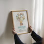 Personalised Safari Hot Air Balloon Birth Print, thumbnail 8 of 9