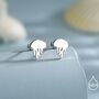 Cute Jellyfish Stud Earrings In Sterling Silver, thumbnail 4 of 11