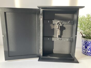 Black Wooden Key Box Cabinet Wall Mounted Freestanding, 4 of 11